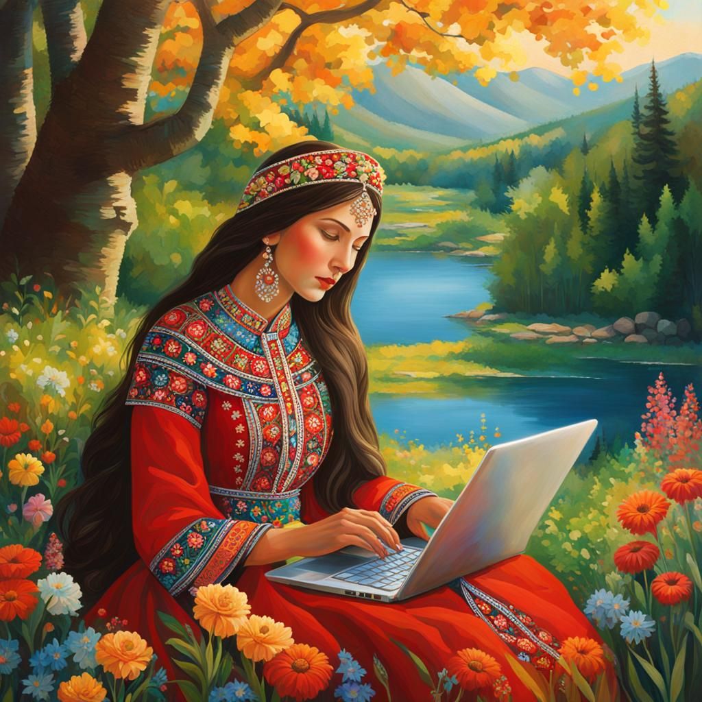 Ukrainian Woman Creates Digital Art with AI