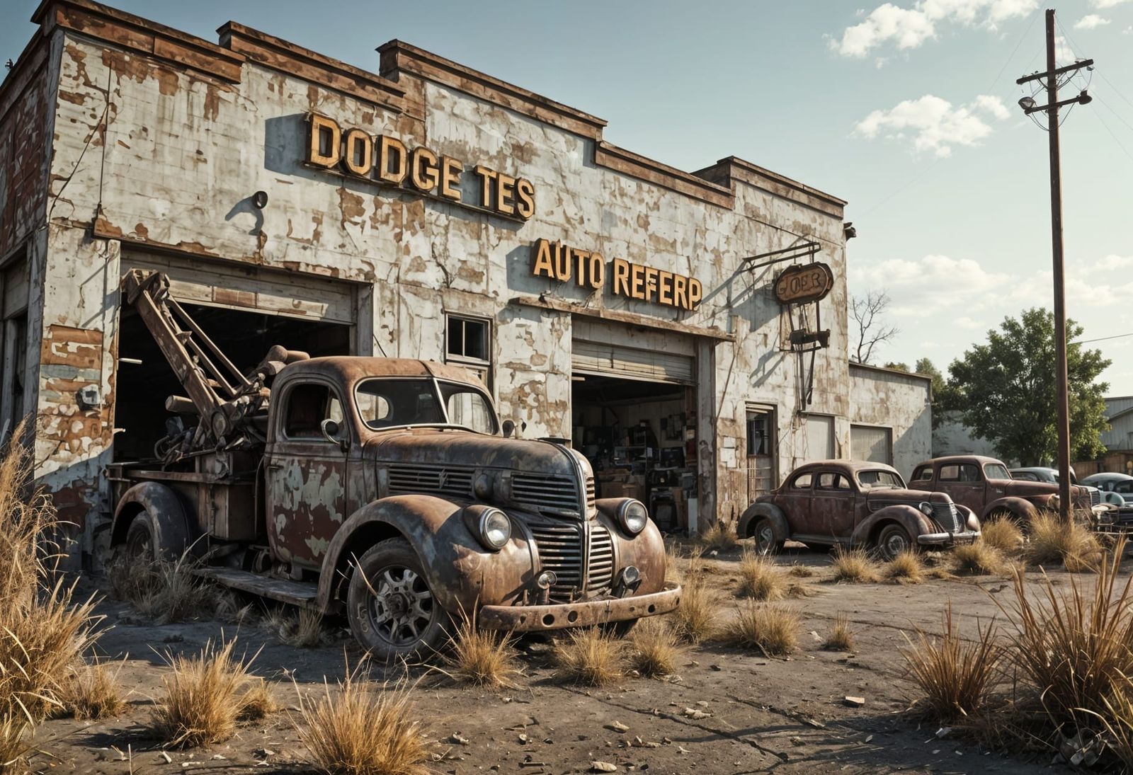 Vintage 1939 Dodge Truck at Old Garage