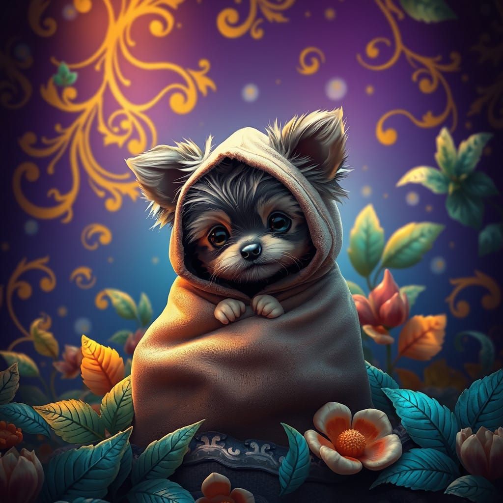 Enchanted Morkie in Whimsical Moorish Fantasy