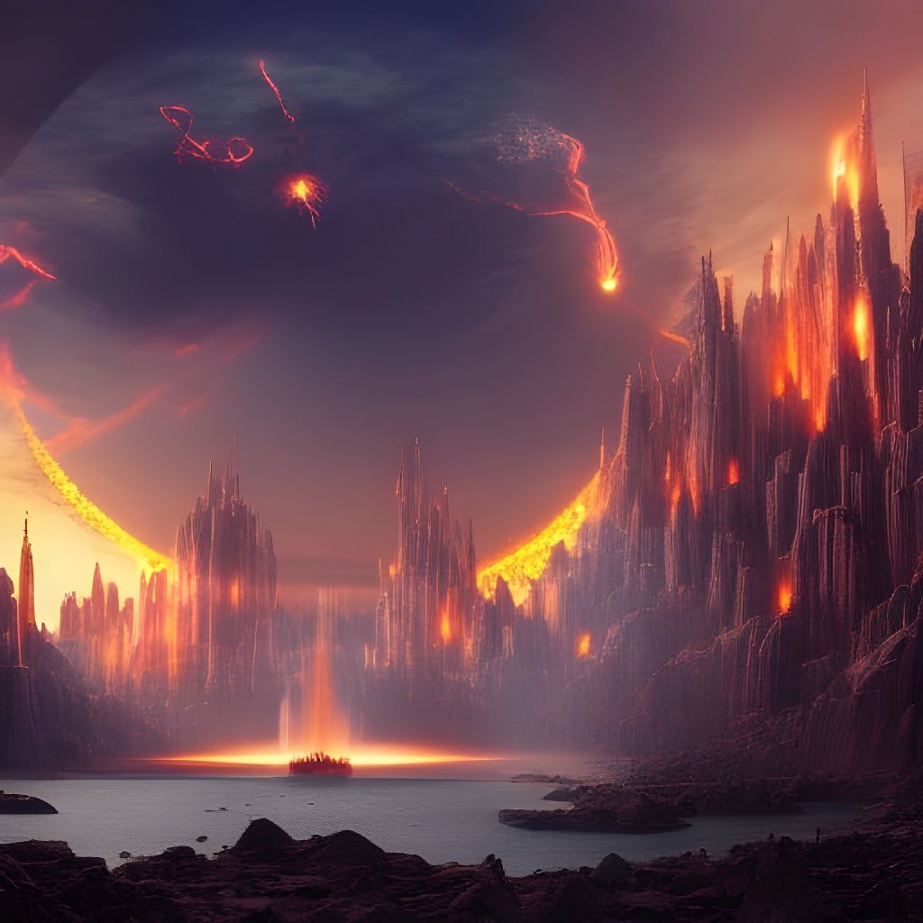 Epic Fireballs in Cinematic Digital Painting