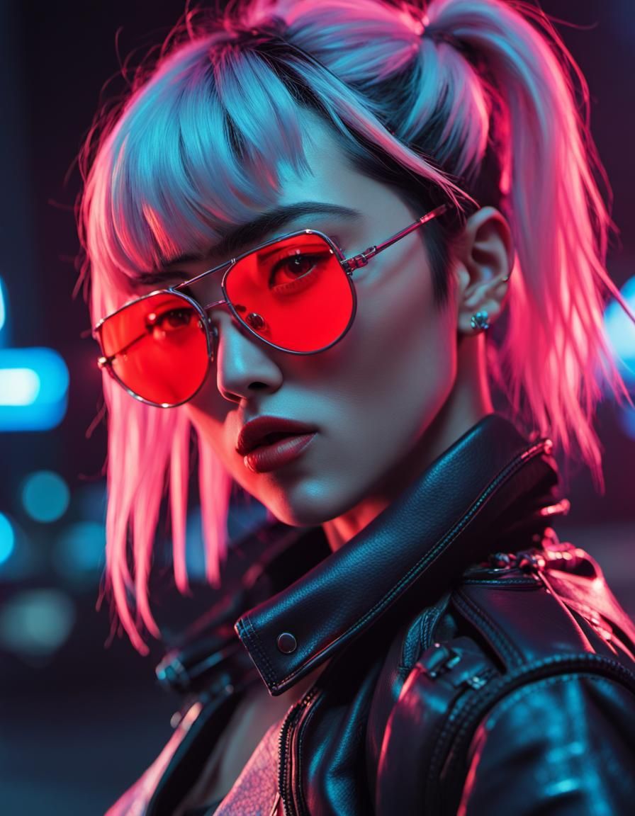 Anime Cyberpunk Assassin with 80s Retro Vibe