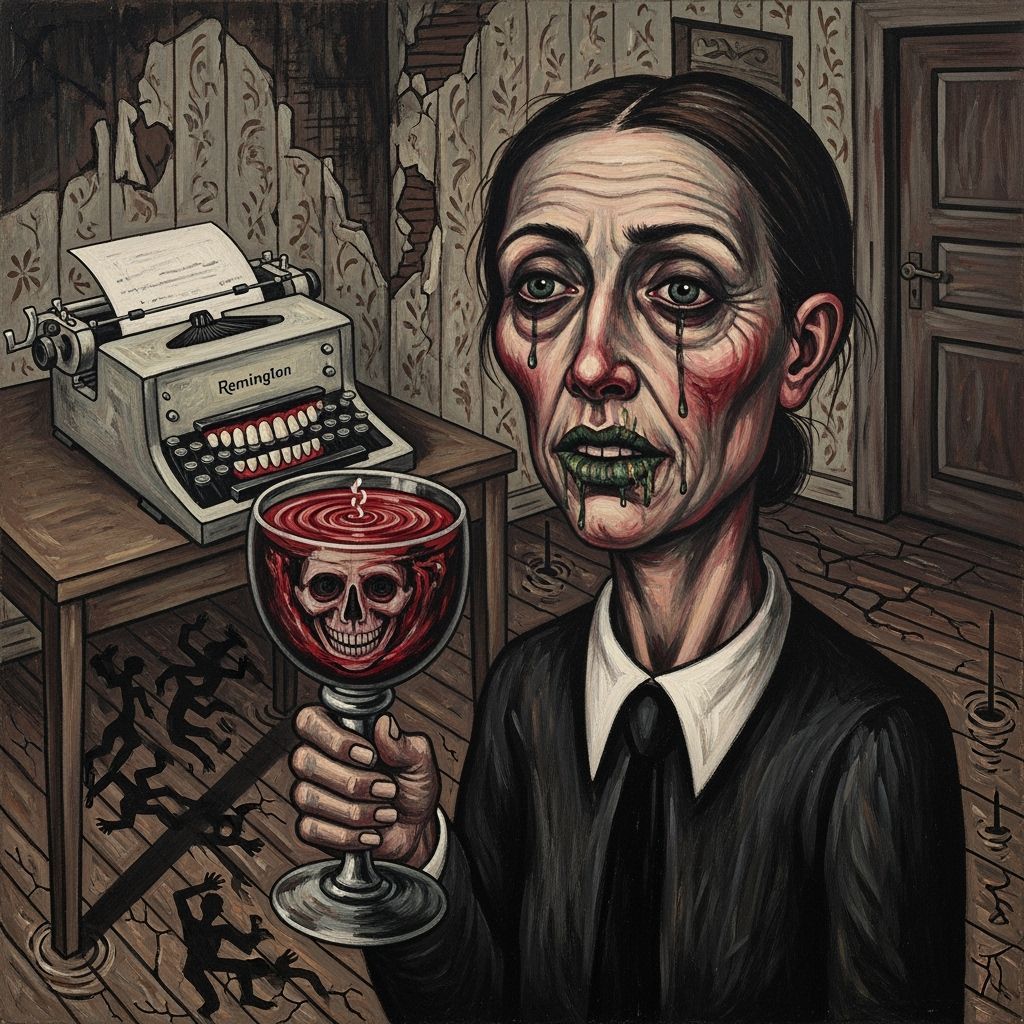 Expressionist Portrait of a Woman with Corroded Lips