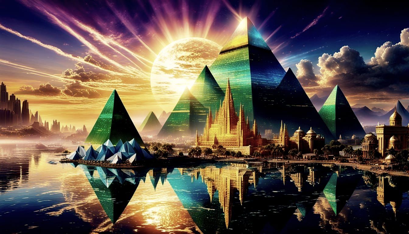 Holographic City of Dreams Rising from the Sea