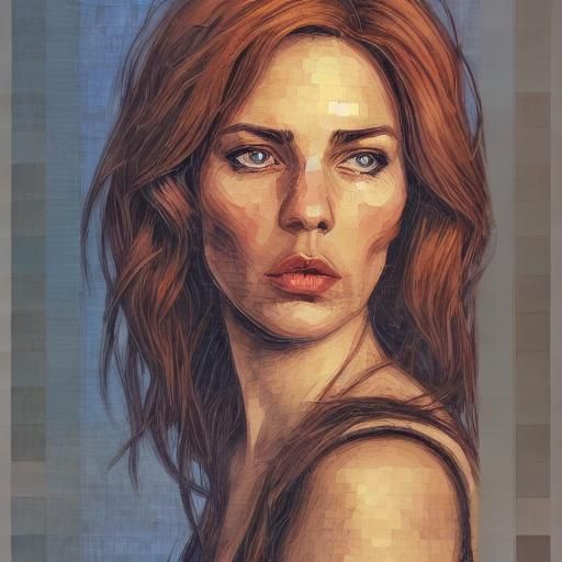 Celtic Princess Portrait in Art Nouveau Style