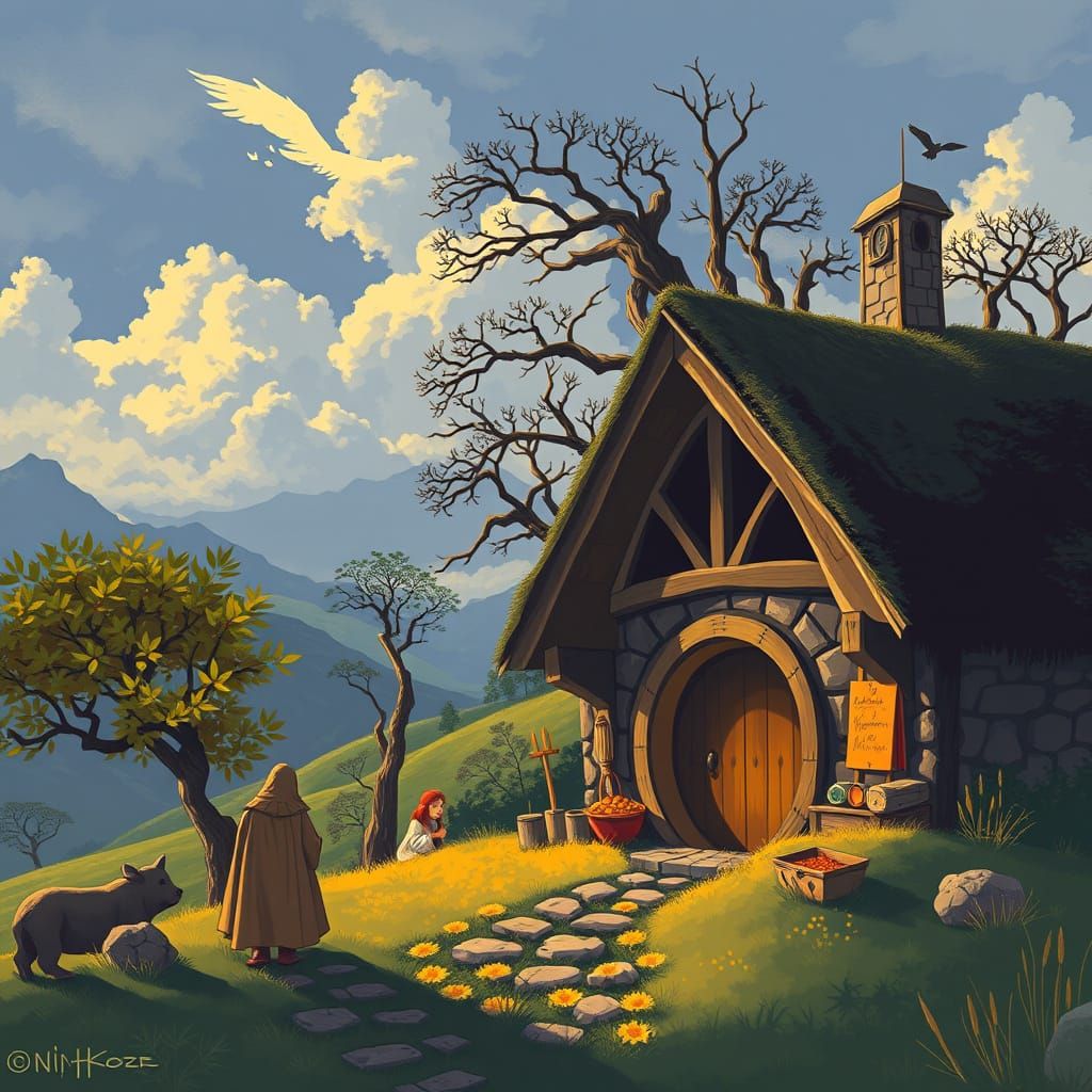 The Hobbit in Whimsical Fantasy Art