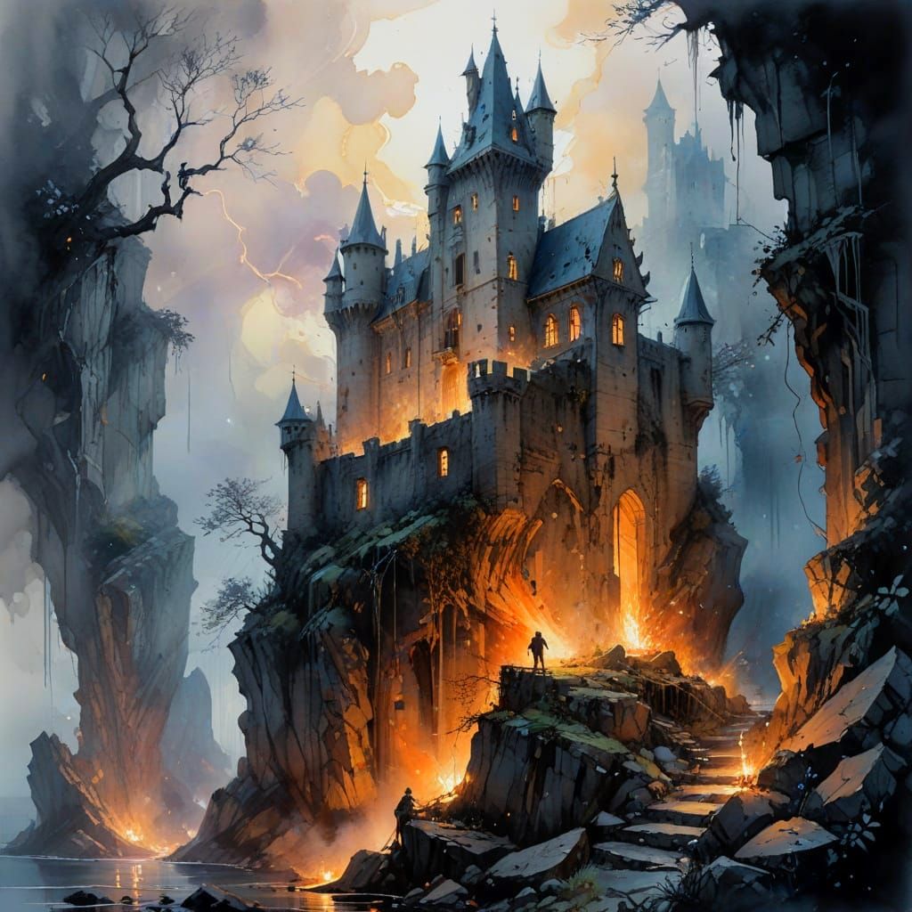 Medieval Castle on the Cliff: A Haunting Monument to Hubris