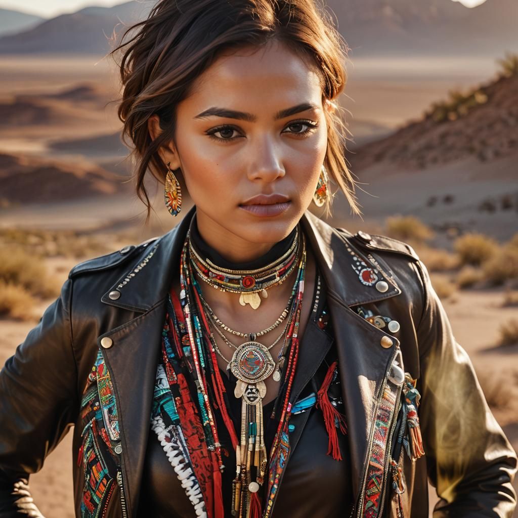 Ethnic Necklace Fashion Editorial in Golden Hour