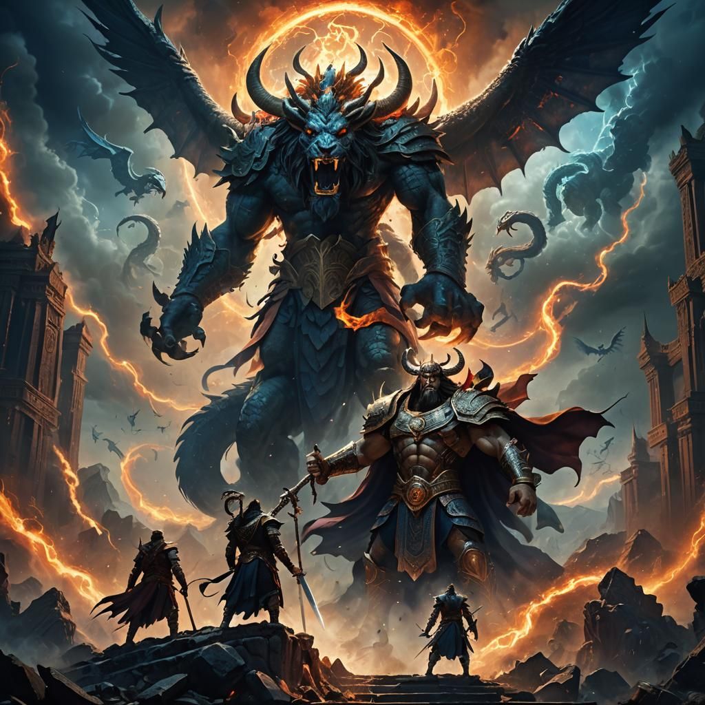 Epic Battle: Victory in a Mystical Realm