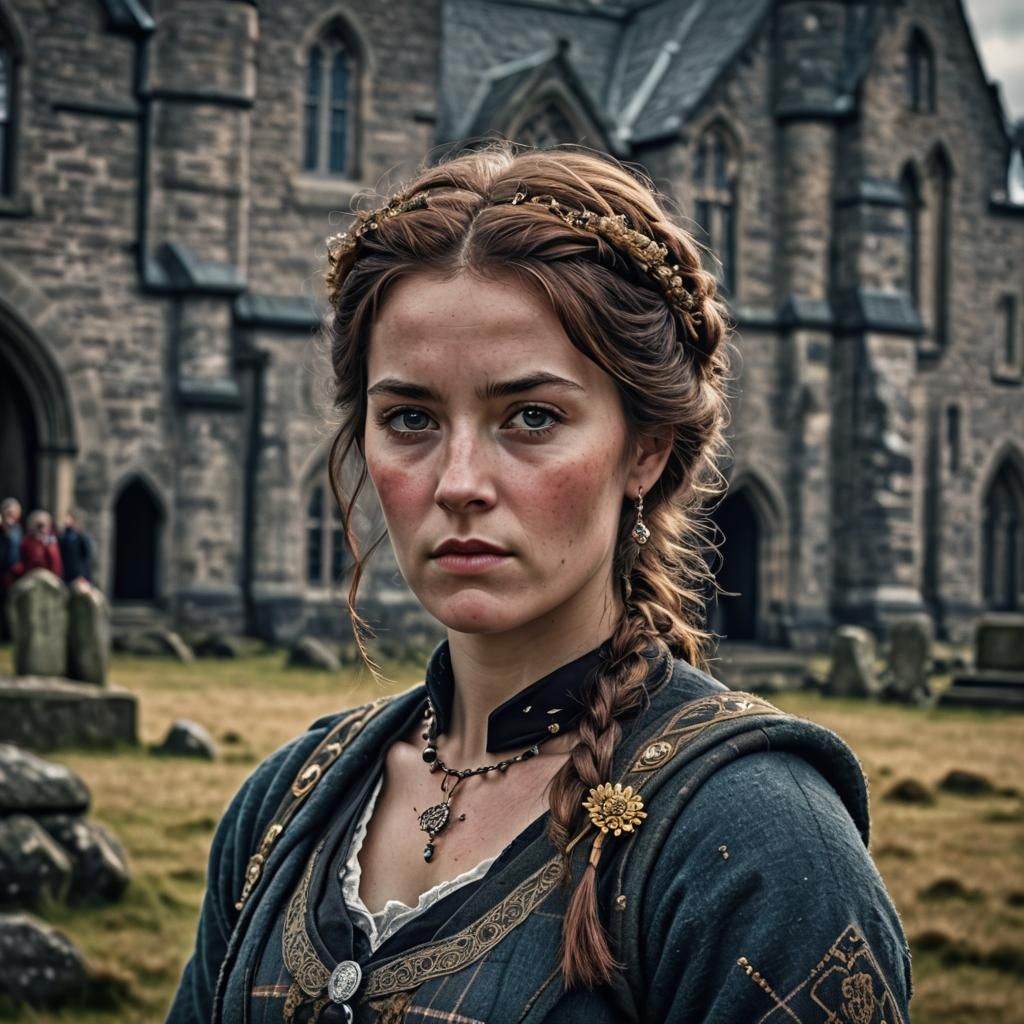 Beautiful Scottish Woman Portrait in HDR