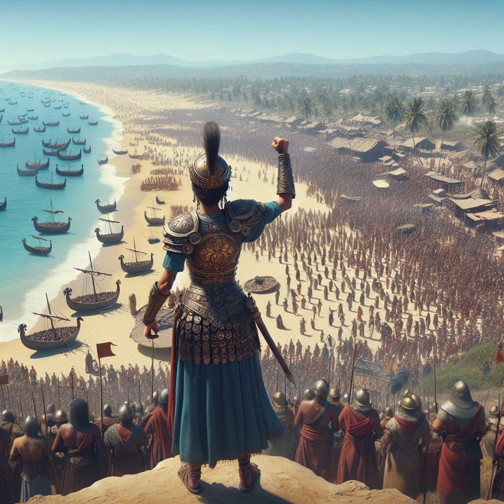 Warrior Queen Commands Ancient Beach Landing