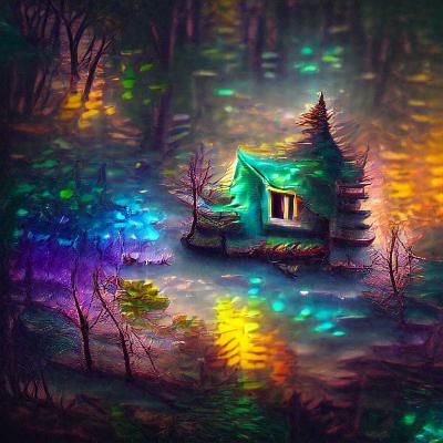 Enchanted Forest Cottage with Hidden Sprites