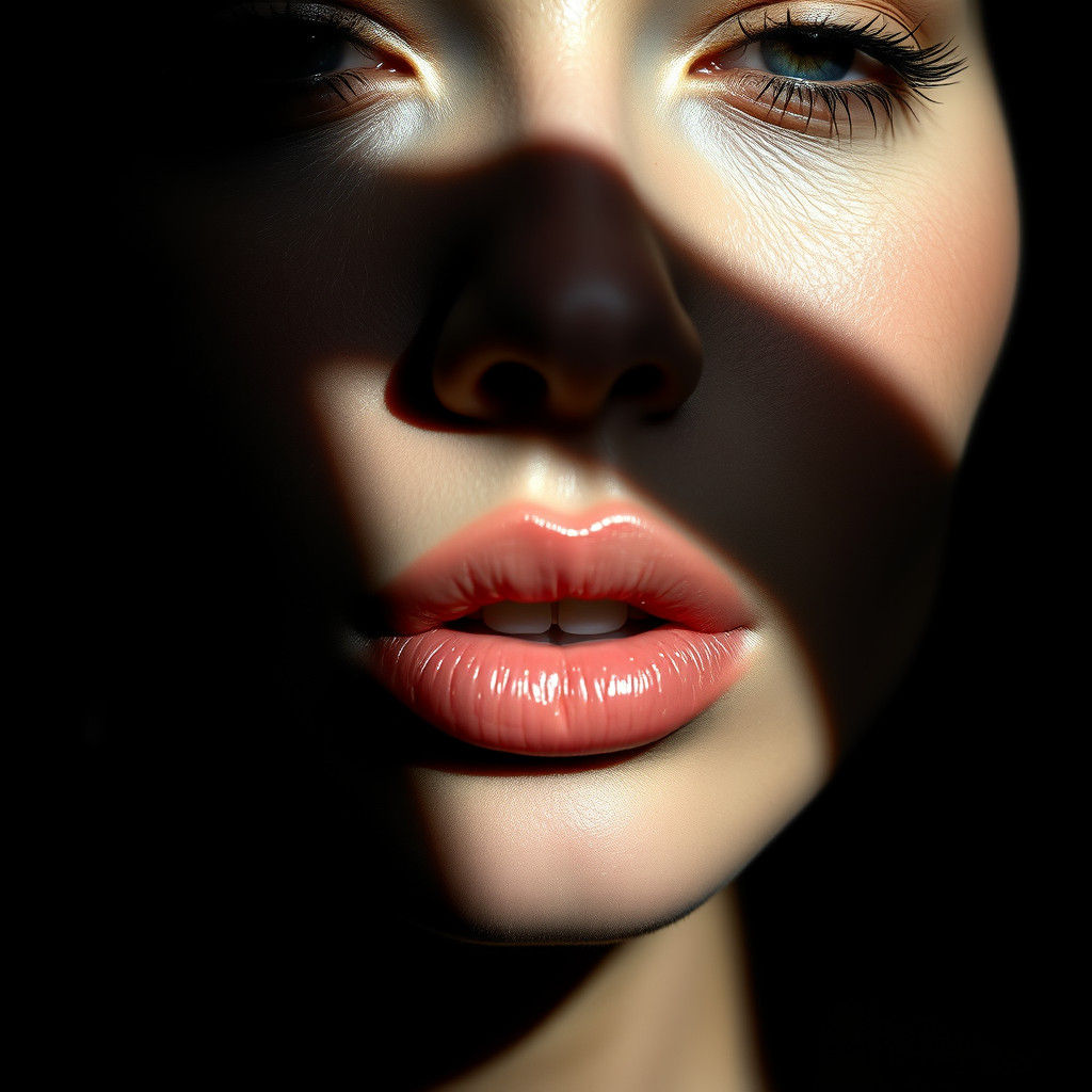 Dramatic Portrait of Woman in Chiaroscuro Style