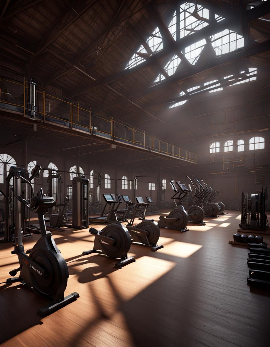 Iron Forge Gym: Warehouse with Gym Equipment