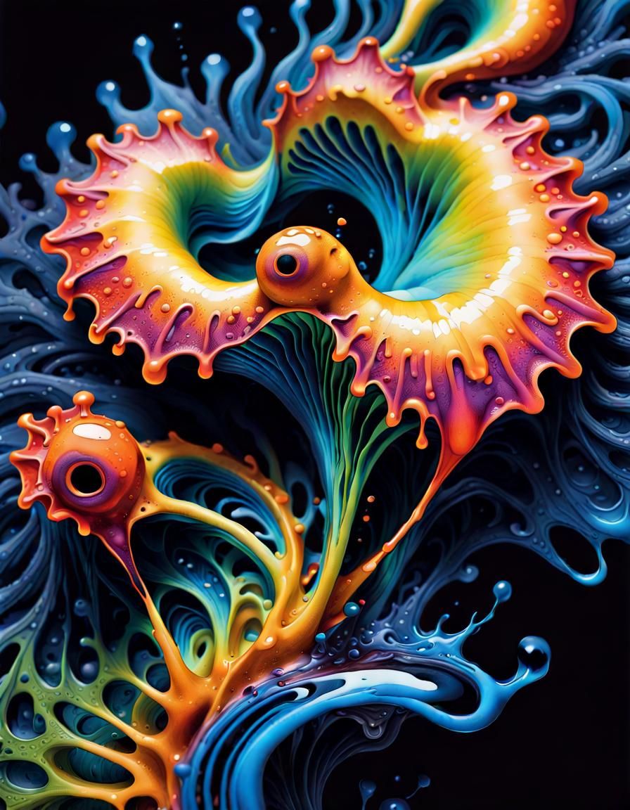 Intricate Ink Illustration of a Natural Amoeba