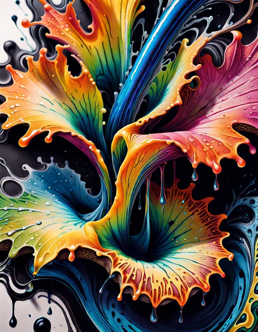 Intricate Ink Illustration of a Natural Amoeba