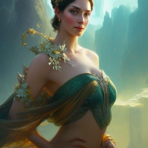 Gentle Goddess of Warm Summer in Epic Cinematic Style
