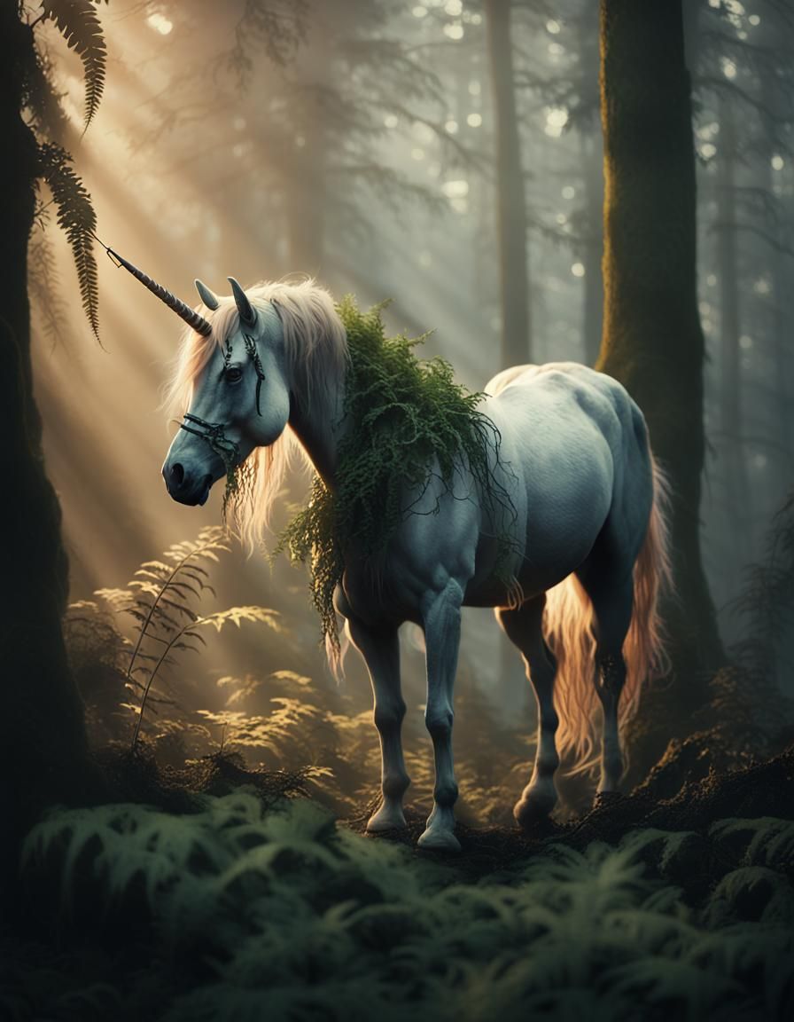 Ethereal Unicorn in Twilight Forest