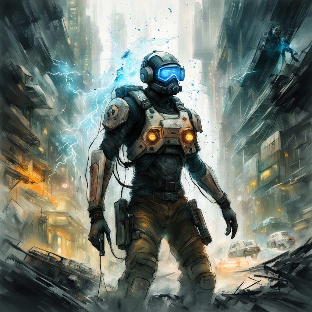 Sci-Fi Hazmat Hero with Dissolving Effects