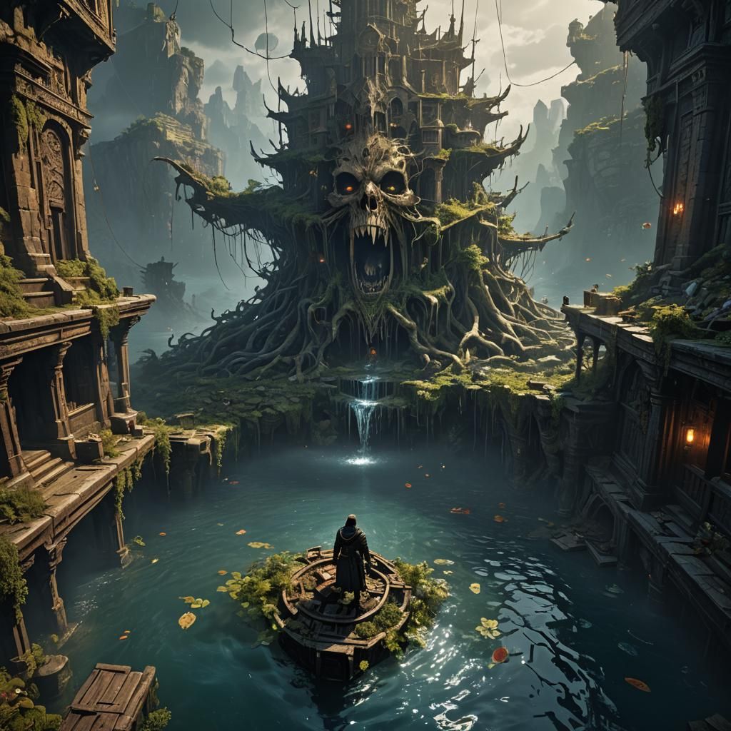 Dark Fantasy: Inner Death in Hyperdetailed Concept Art