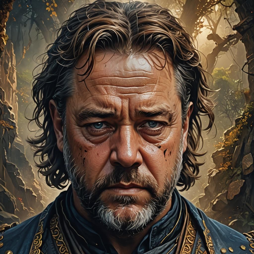 Contemplative Portrait in Classical Style