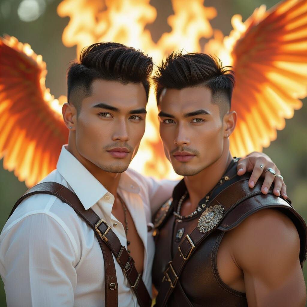 Dramatic Portrait of Two Men in Natural Lighting