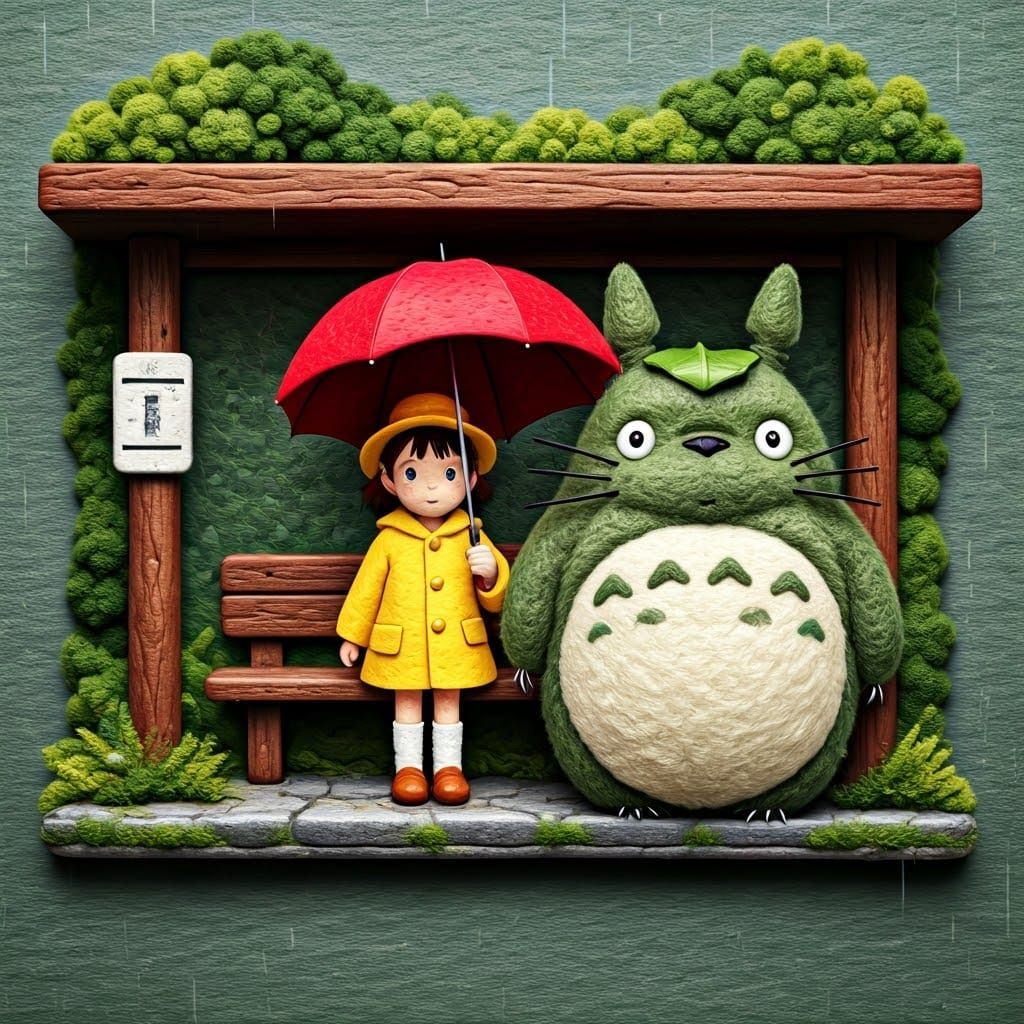 Whimsical Wool Felt Friends in Studio Ghibli Style