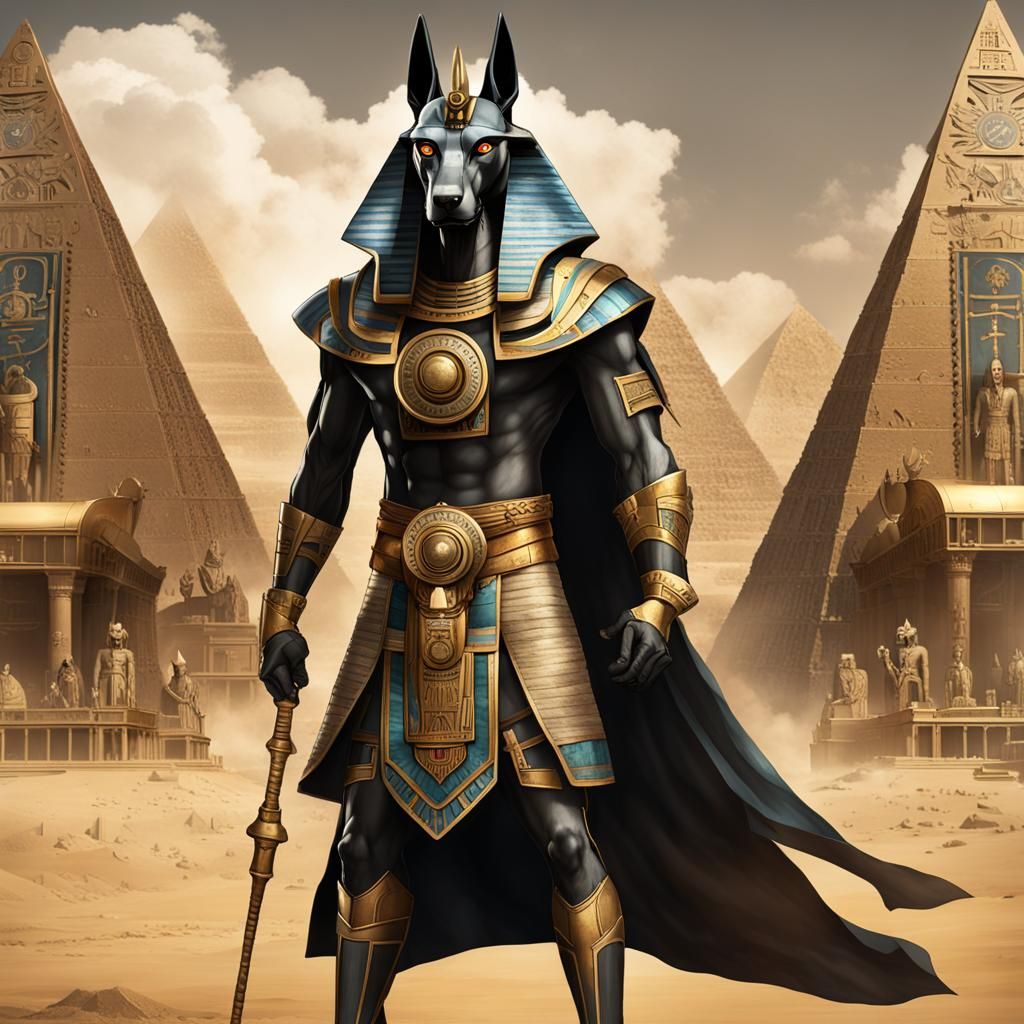 Anubis the ancient Egyptian god of the underworld, death, and the afterlife.