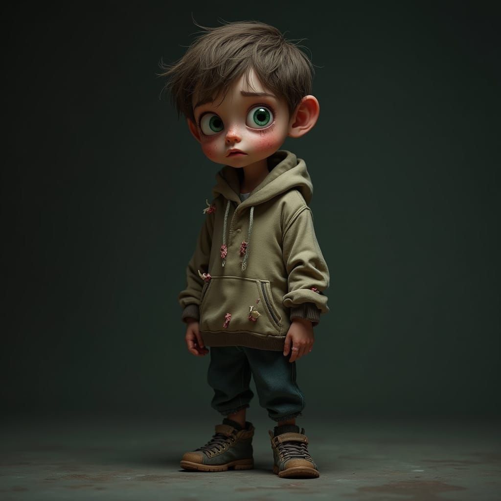 Haunting Portrait of a Fragile Young Boy