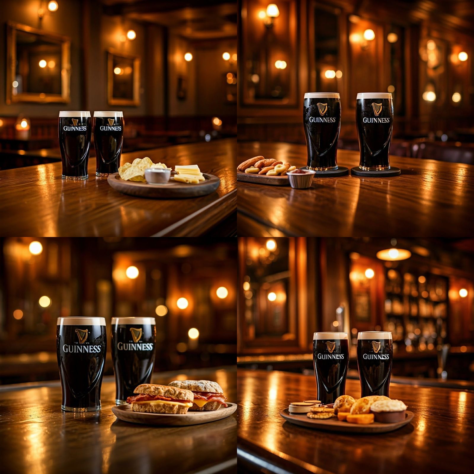 Authentic Irish Pub with Guinness Pints in Natural Light