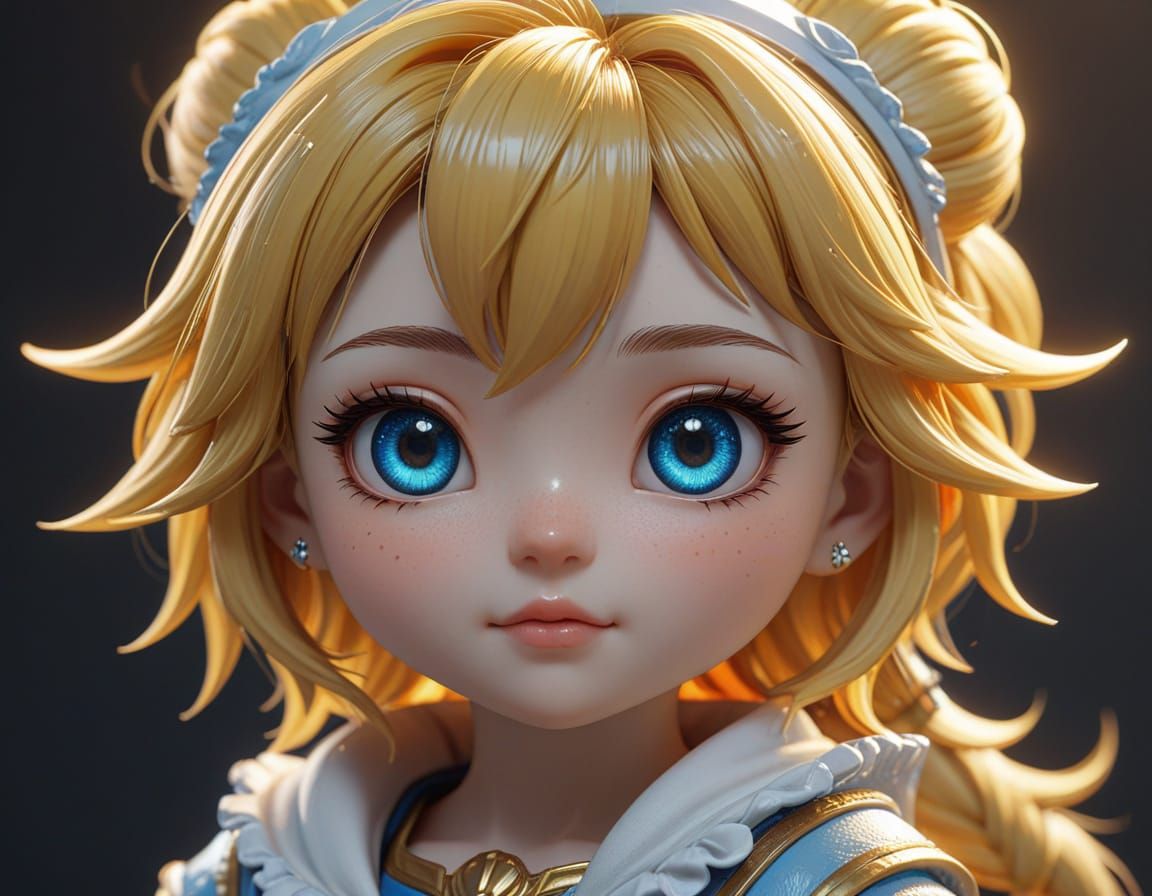 Chibi Anime Beauty Product Label with Vibrant Sunshine