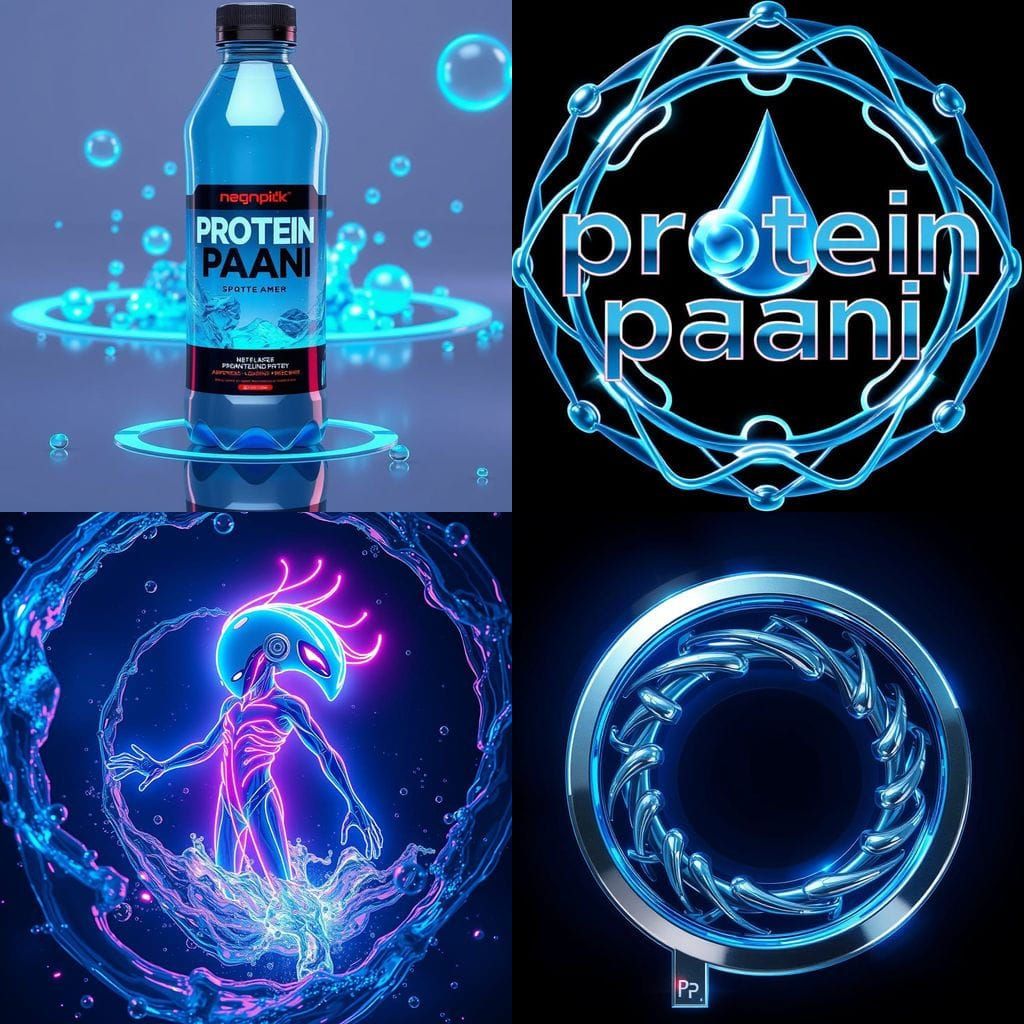 Futuristic Protein Paani Logo