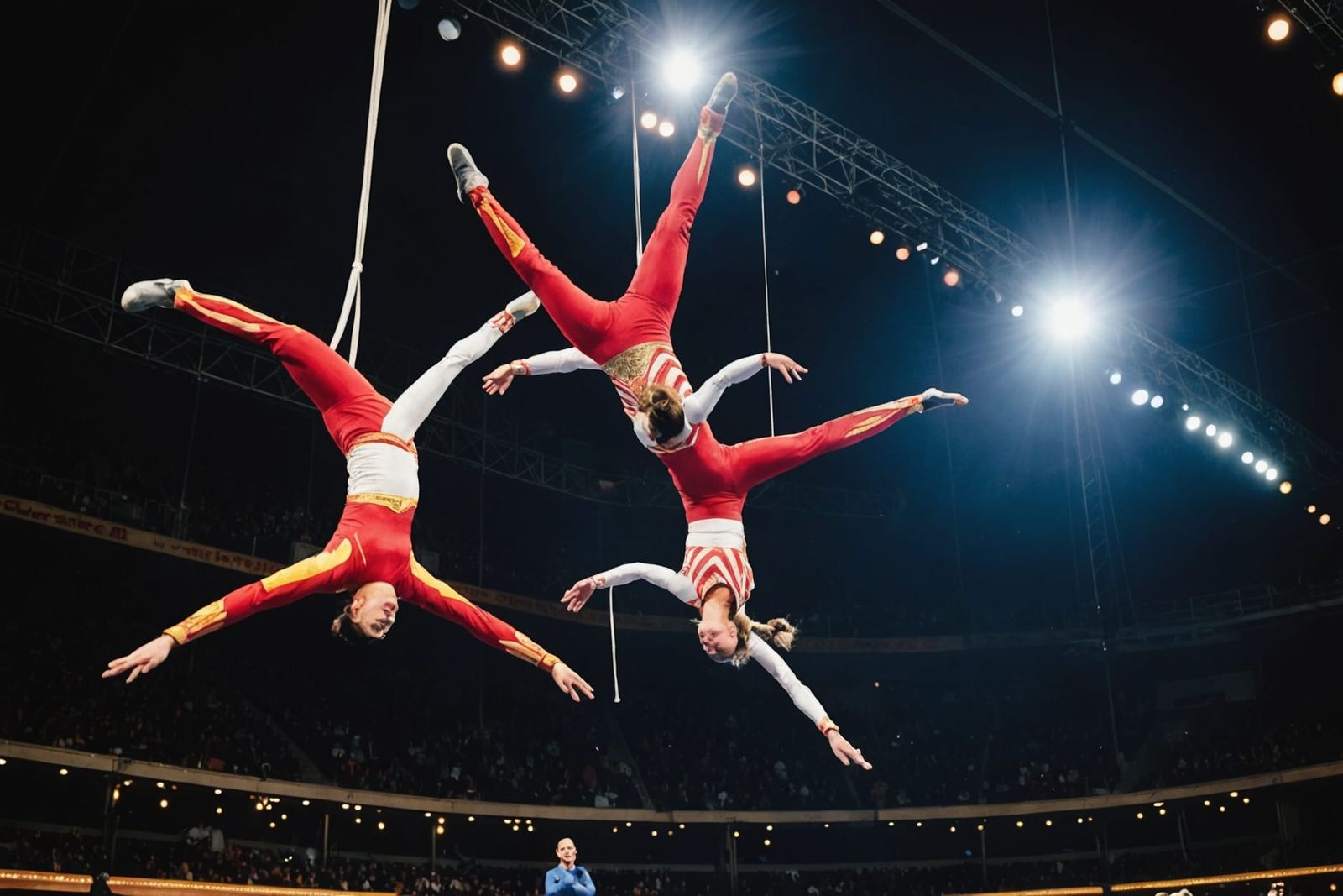 Dynamic Circus Aerial Acrobats Performance