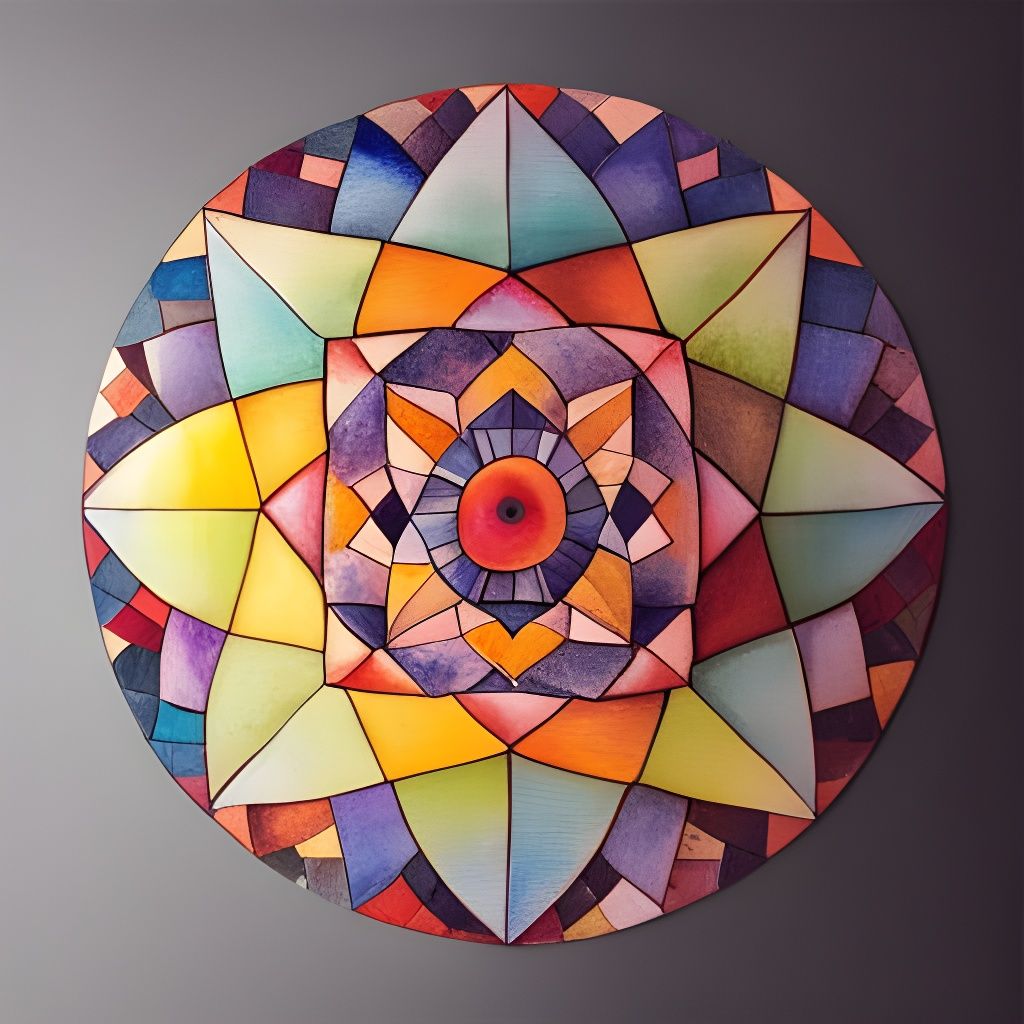 Watercolor Mandala Inspired by Paul Klee