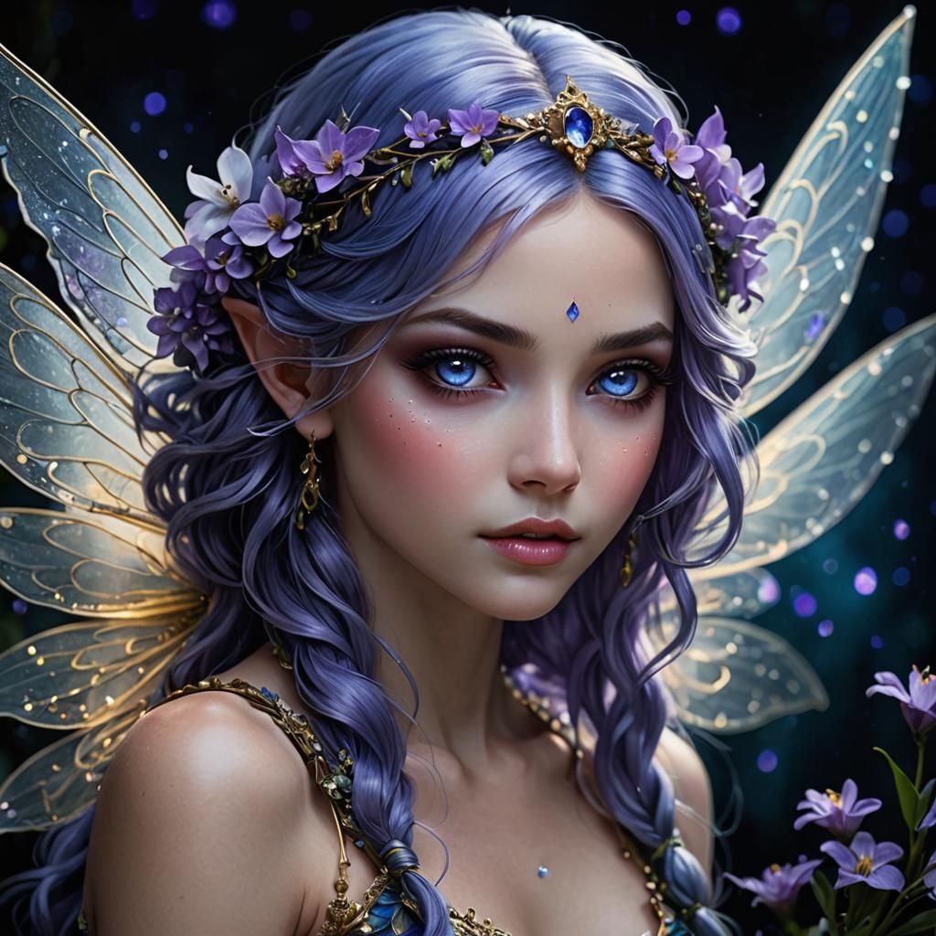 Beautiful Earth Flower Fairy with Glowing Eyes