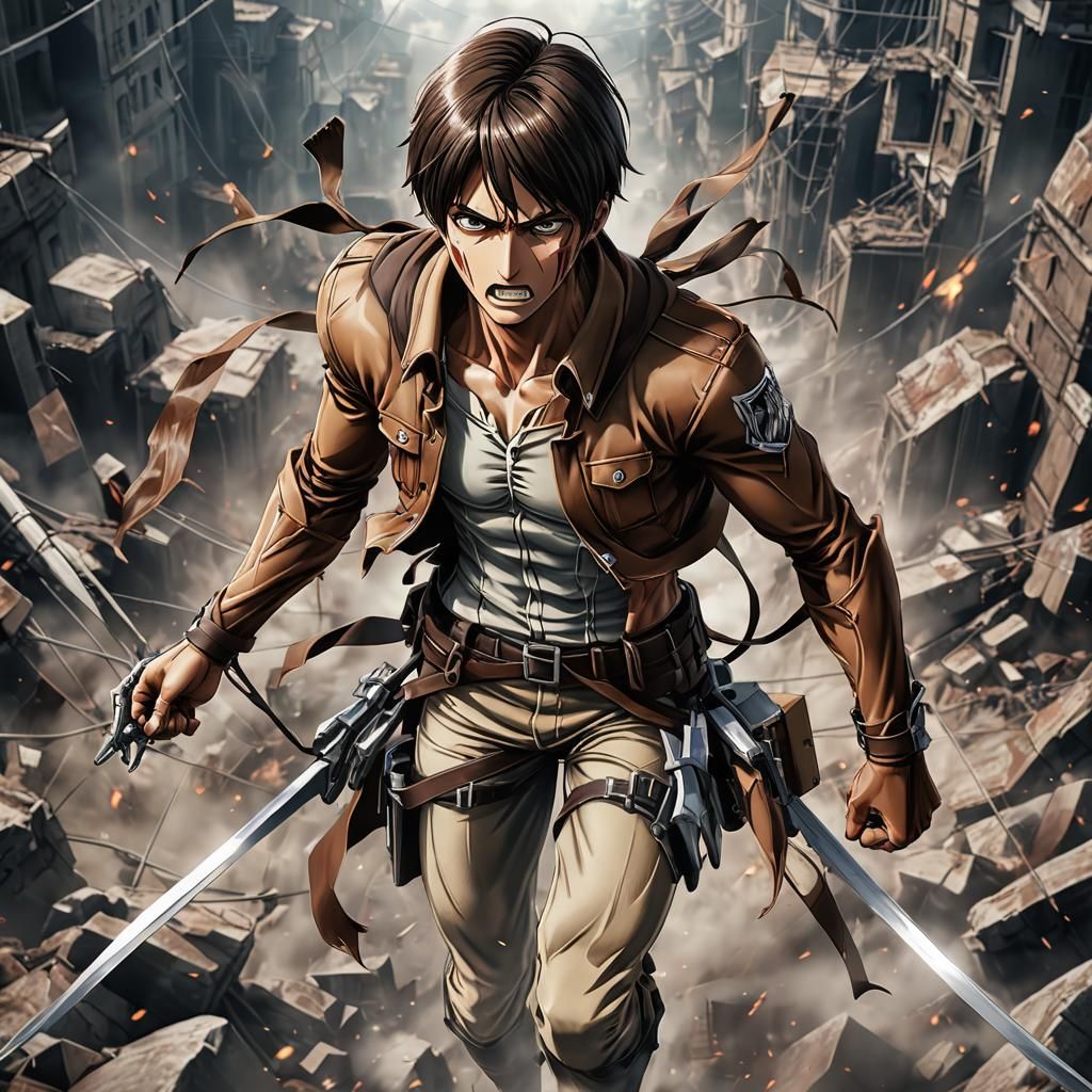 Eren Yeager 3D Anime Art Inspired by WLOP