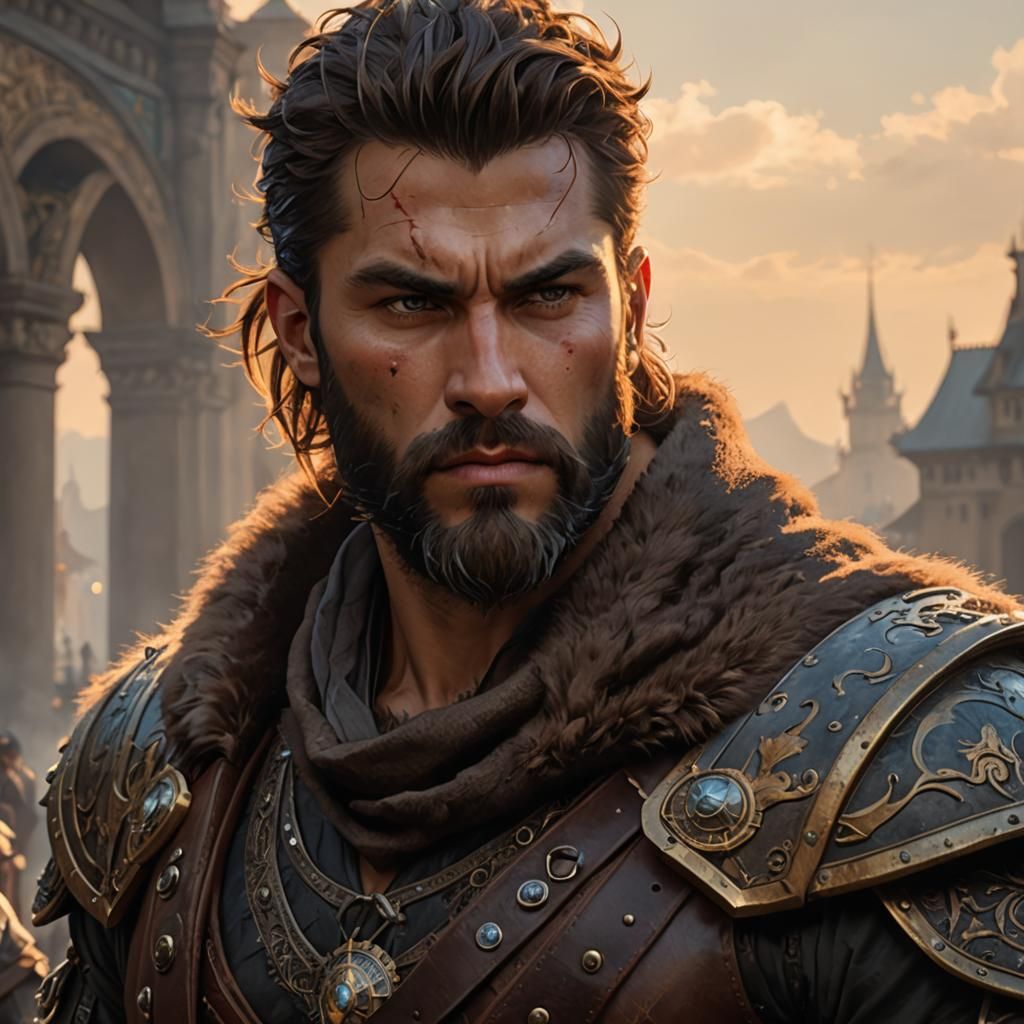 Fantasy Berserker Portrait in Dramatic Lighting