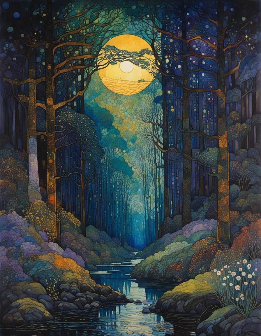 Dreamscape in Nouveau Art Style