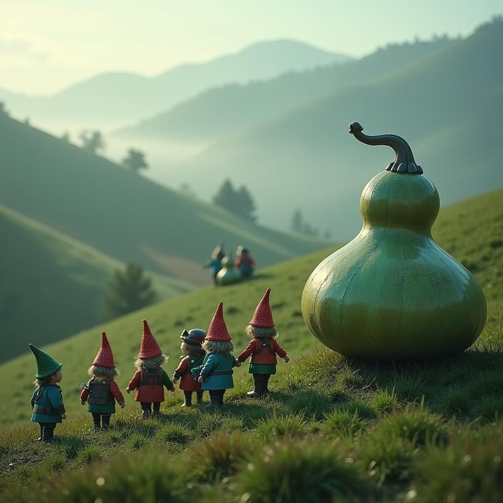 Gnomes and Children Parade with Jeweled Gourds