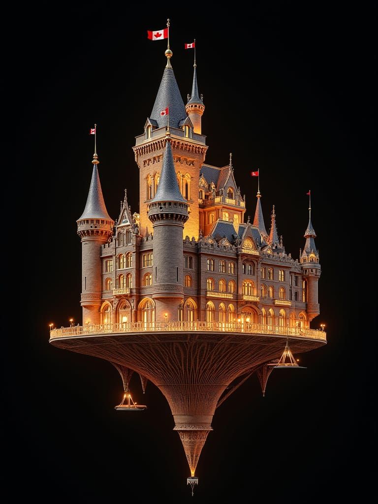 Medieval Castle Hotel Levitates Above Quebec City in Futuris...