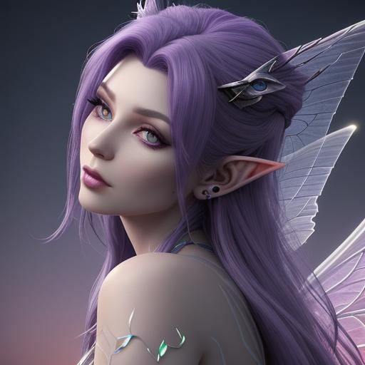 Biopunk Elf Portrait in Style of Beksiński