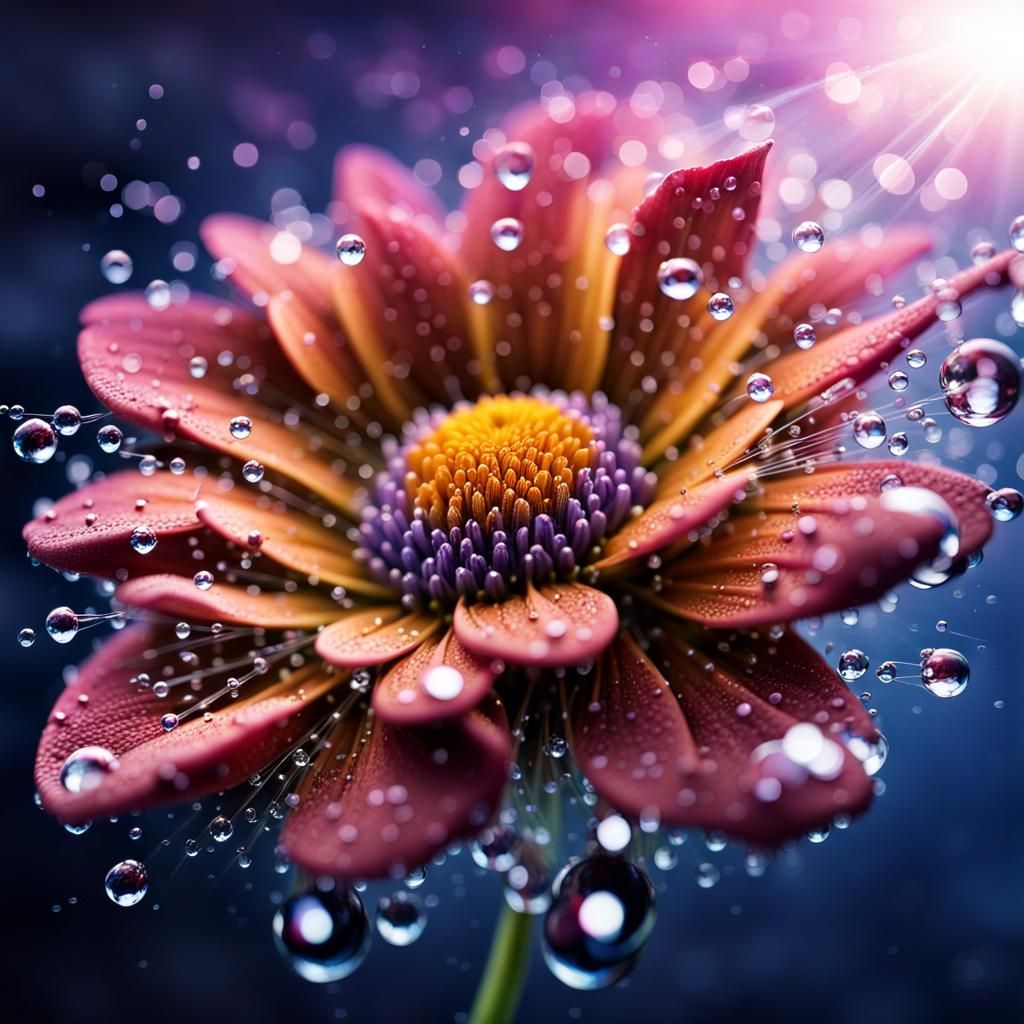 Magical Flower with Liquid Form in Fantasy Portrait