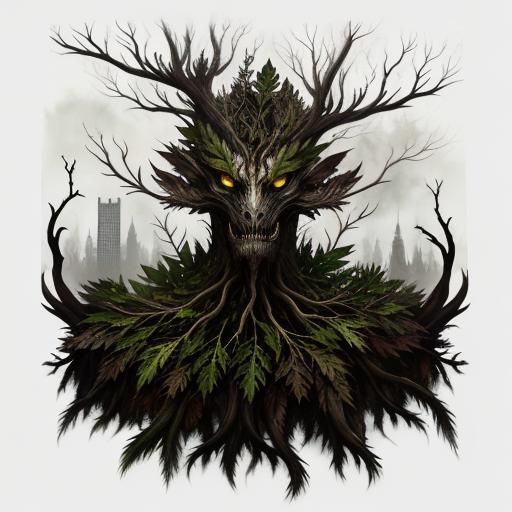 Surreal Creature in Dystopian Double Exposure