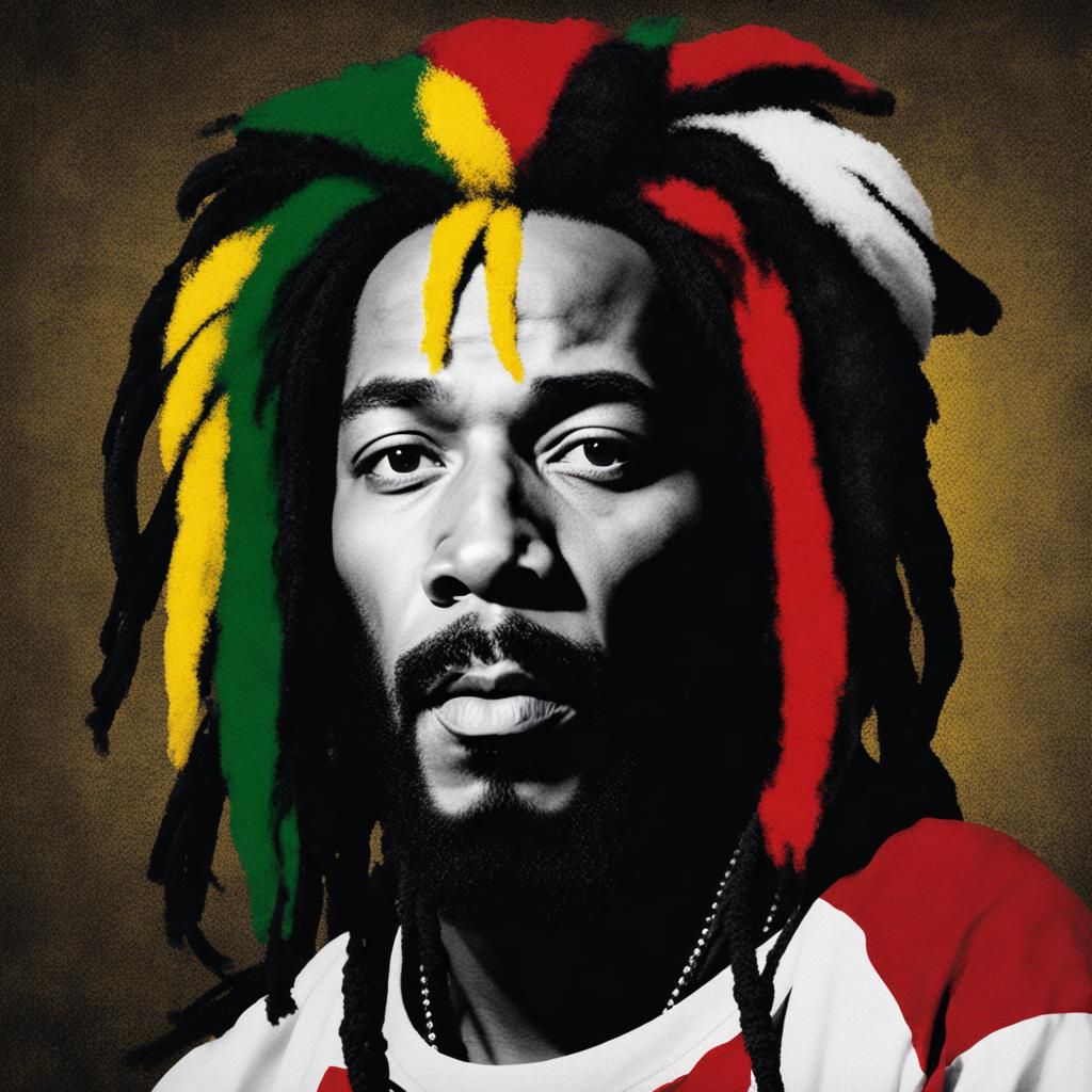 Bob Marley Reimagined as a White Man: AI Portrait
