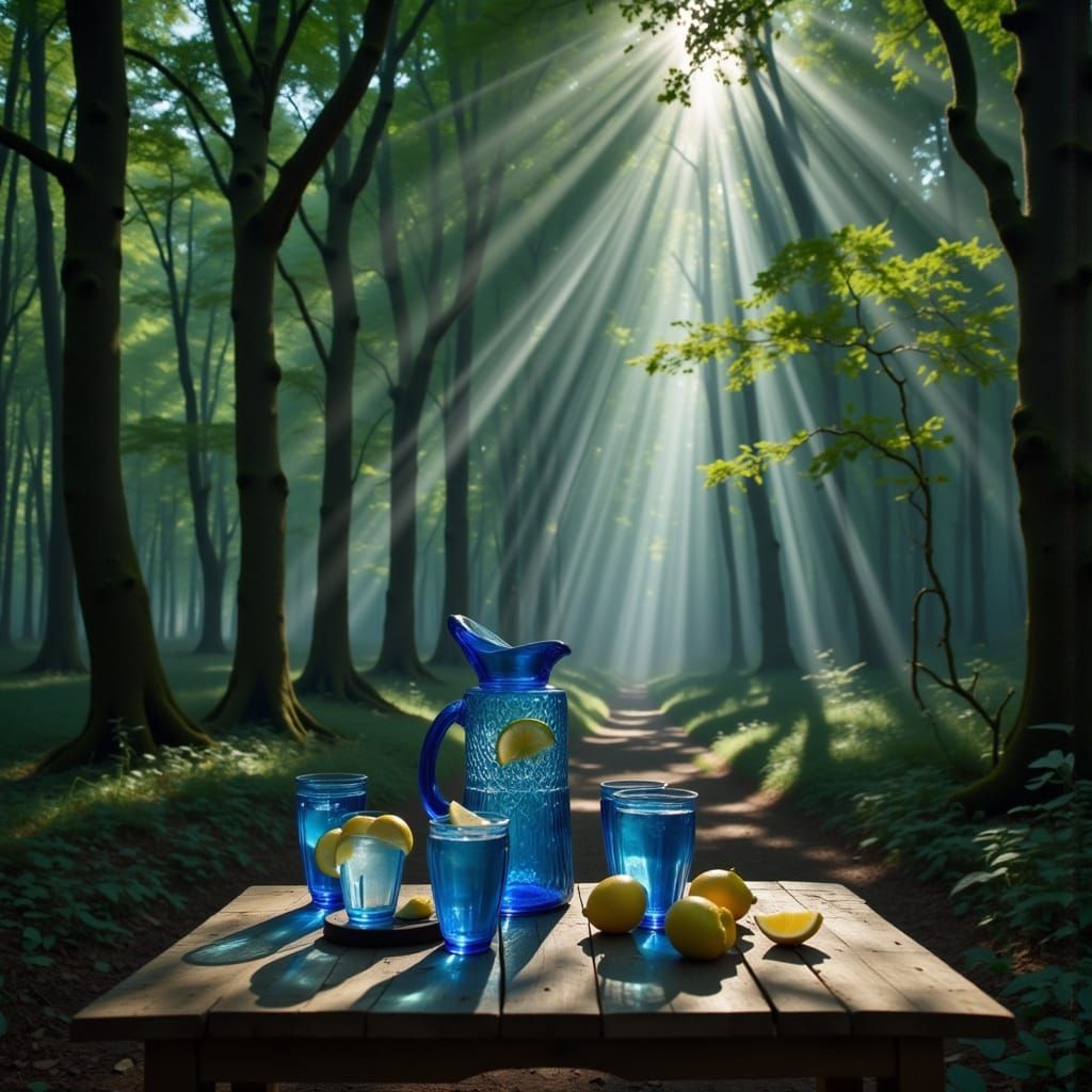 Cobalt Blue Glassware with Lemonade in Forest Grove