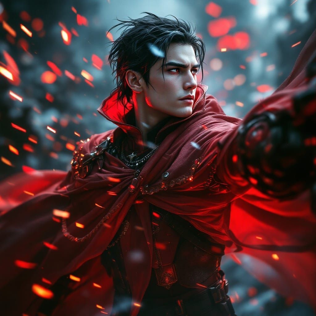 Epic Fantasy Hero in Futuristic Armor