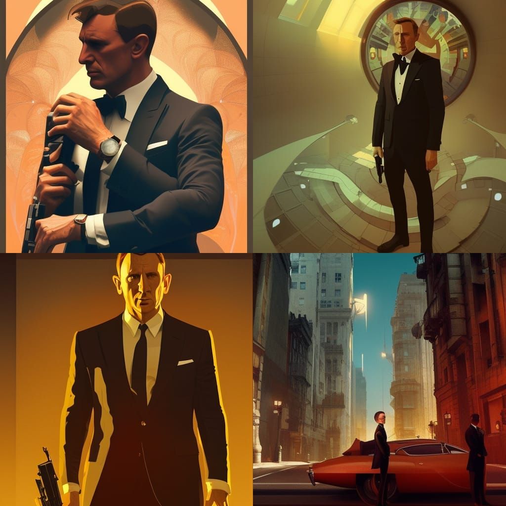James Bond Espionage in Symmetrical Composition