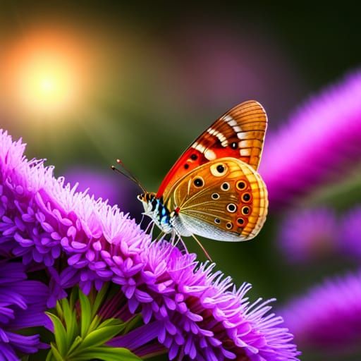 Rainbow Butterfly with Intricate Details in HDR
