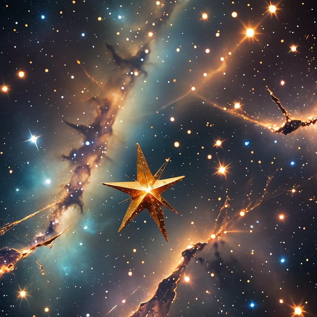 Cosmic Dipper in Space: Splash Art Style