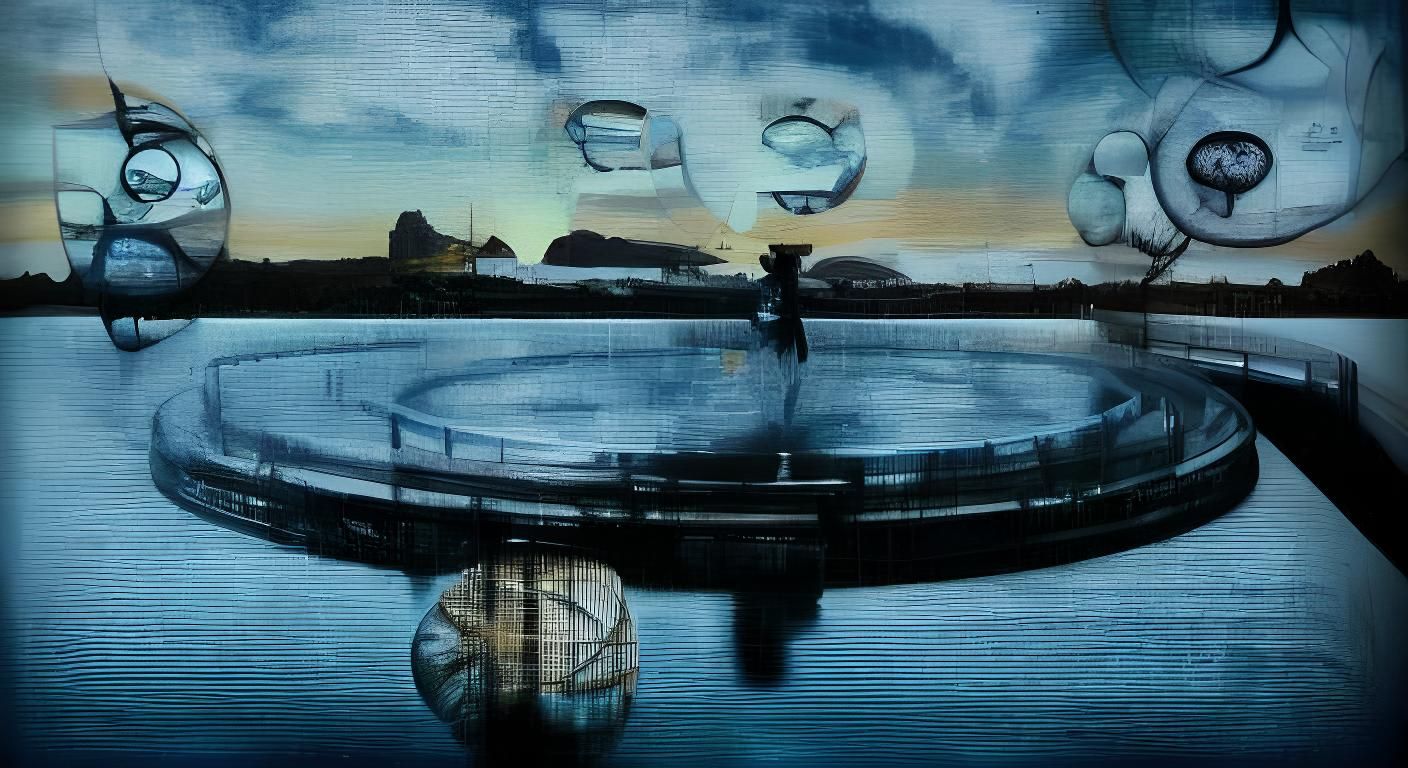 Sunset Beach Woman in Mixed Media Collage