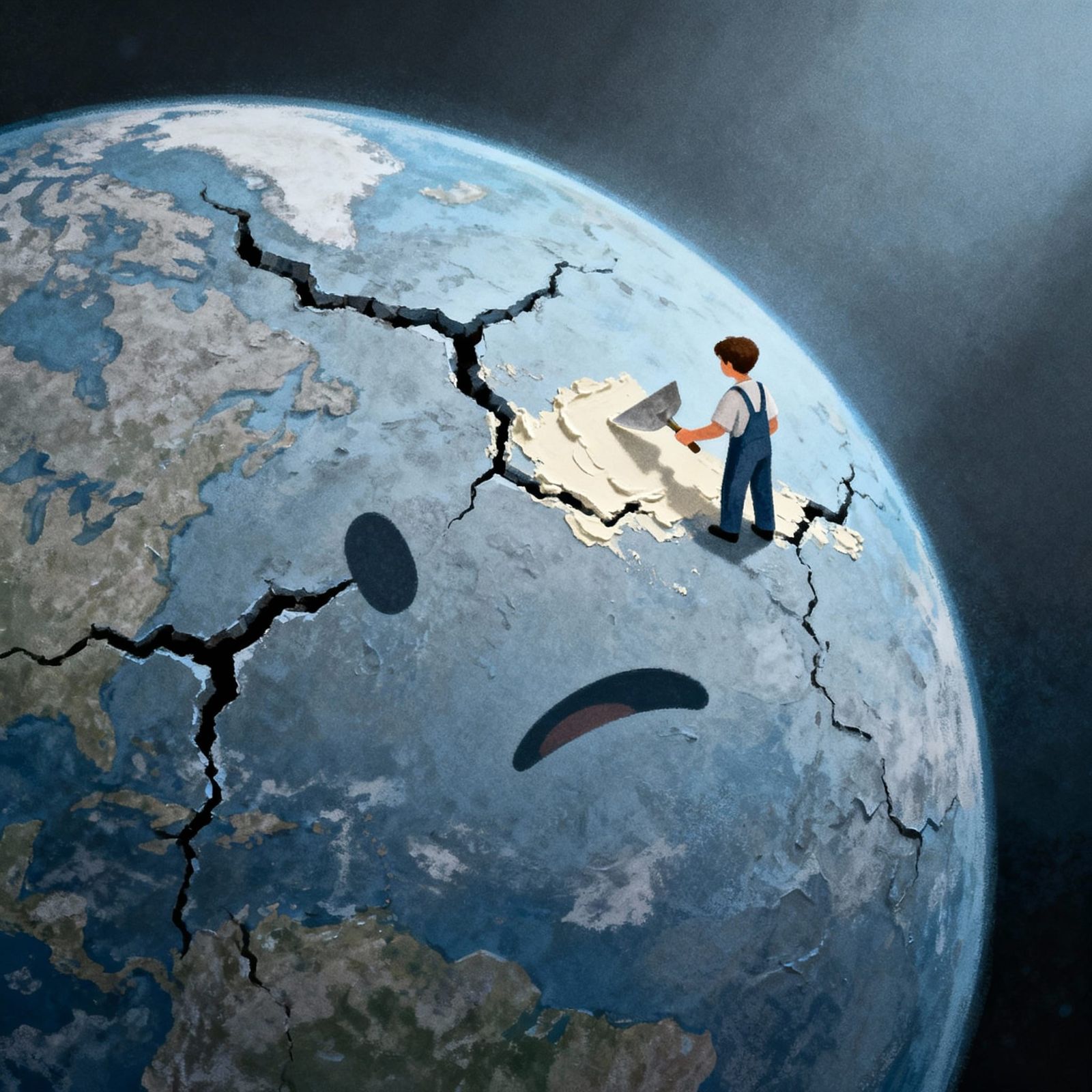 Sad Cracked Planet Needs a Plasterer